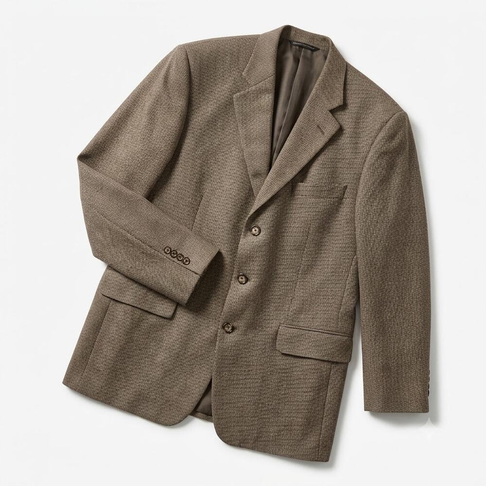 Jack Victor Tweed Wool Sport Coat Jacket Taupe Brown Two Button Mens 42R
